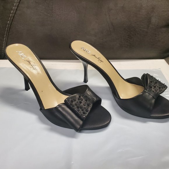 Shoes - Women - Allen Schwartz - Dalila Black Kid Leather - Size 10M - Picture 2 of 6